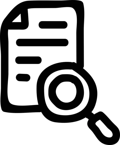 Document File Magnifyingglass Icon Outline Style — 스톡 벡터
