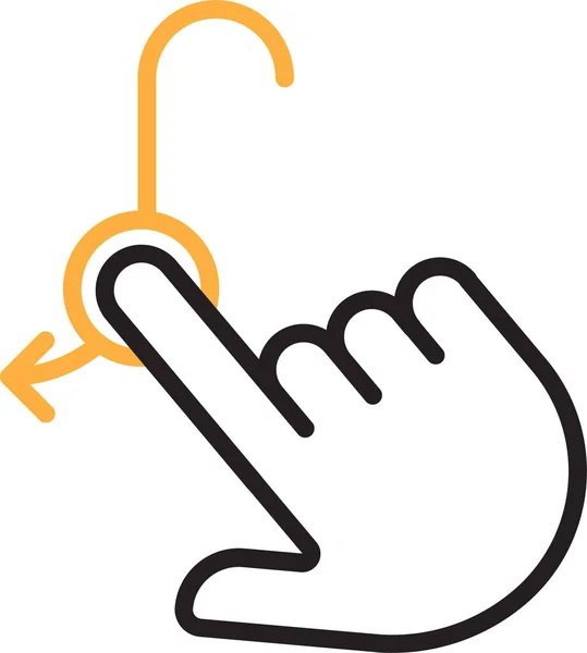 Drag Finger Geste Symbol Umrissstil — Stockvektor