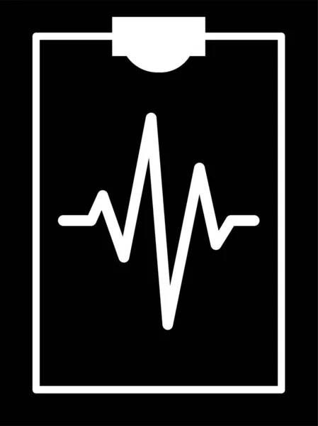 Emergency Healthcare Heartbeat Icon Solid Style — Stock Vector