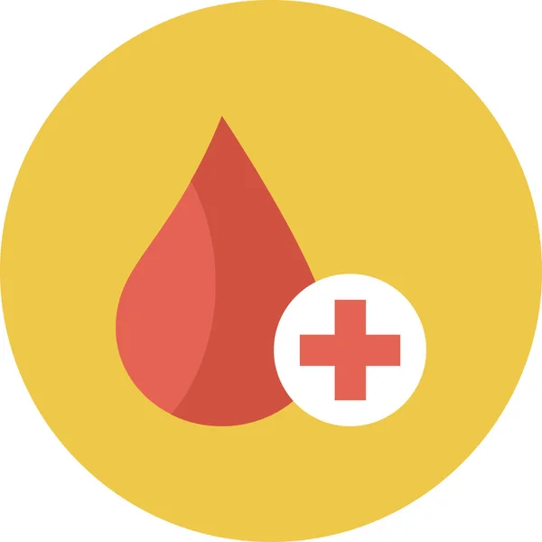 Gota Goteo Donación Sangre Icono Estilo Plano — Vector de stock