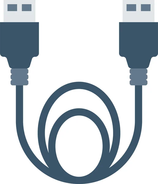 Kabel Connector Uitbreiding Pictogram Platte Stijl — Stockvector