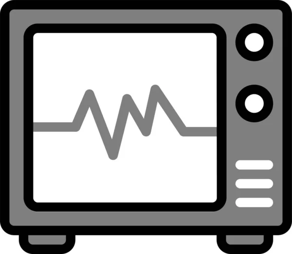 Kardiogram Ekg Ikona Elektrokardiogramu Vyplněném Stylu — Stockový vektor