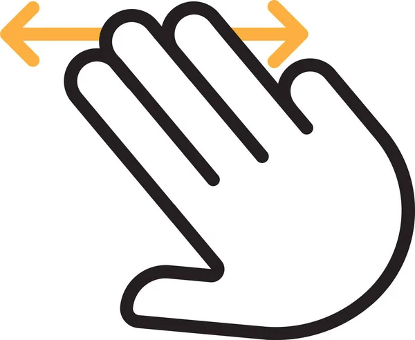 Drag Finger Geste Symbol Umrissstil — Stockvektor