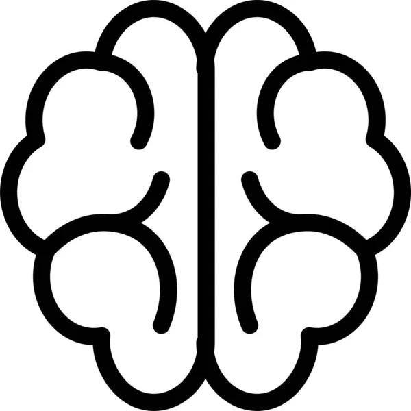 Cerebro Cabeza Mente Icono Estilo Esquema — Vector de stock