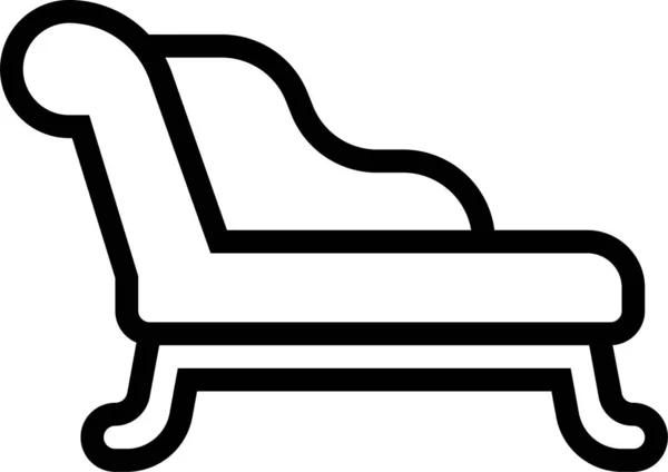 Chaise Longue Muebles Icono Estilo Contorno — Vector de stock
