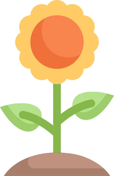 扁平的花卉自然图标 — 图库矢量图片