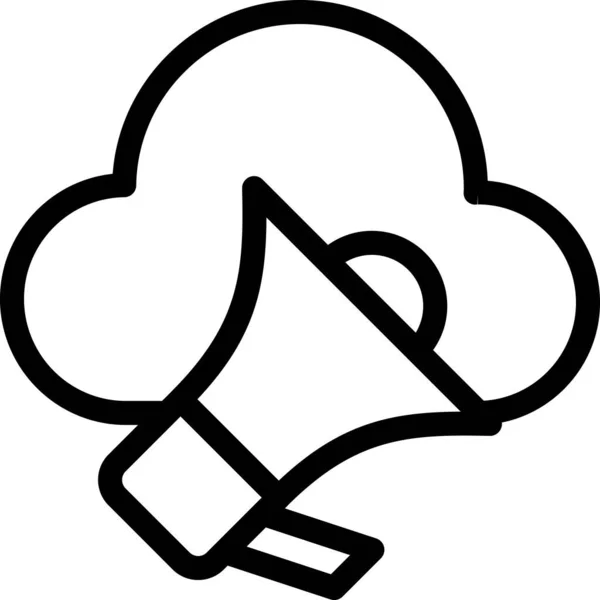 Cloud Database Luid Pictogram Omtrek Stijl — Stockvector