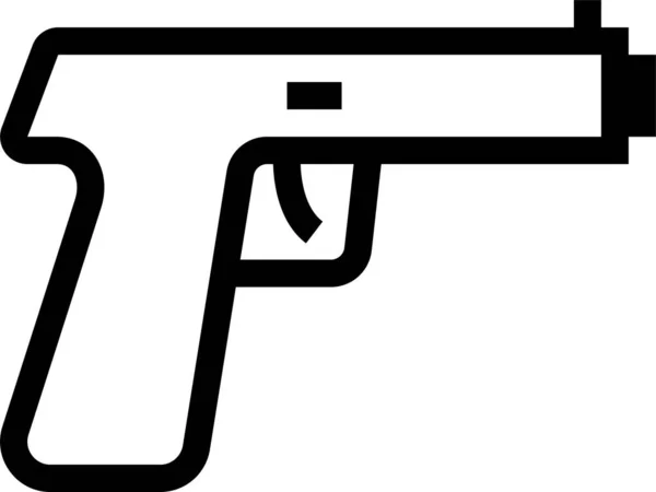 Значок Пулемёта Очертаниях — стоковый вектор