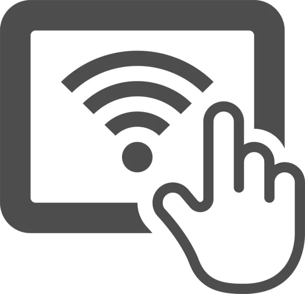 Parmak Sinyali Tableti Simgesi Katı Biçiminde — Stok Vektör