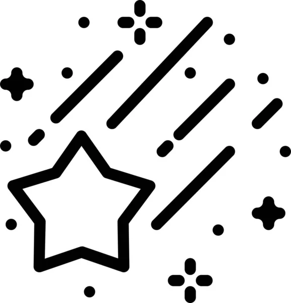 Aventura Astronomía Estrella Que Cae Icono Estilo Del Esquema — Vector de stock