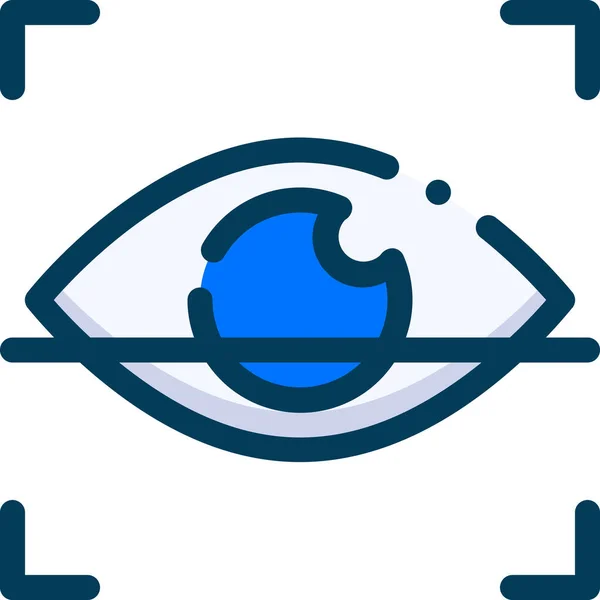 Icono Escaneo Iris Seguridad Cibernética — Archivo Imágenes Vectoriales