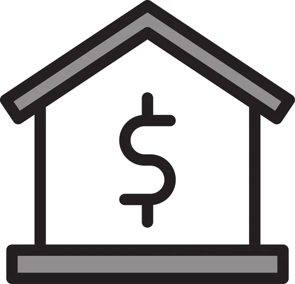 Debt Home House Icon Filled Outline Style — Stock vektor