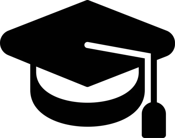 Voltar Para Escola Ícone Cap Pós Graduação Educação Estilo Sólido — Vetor de Stock
