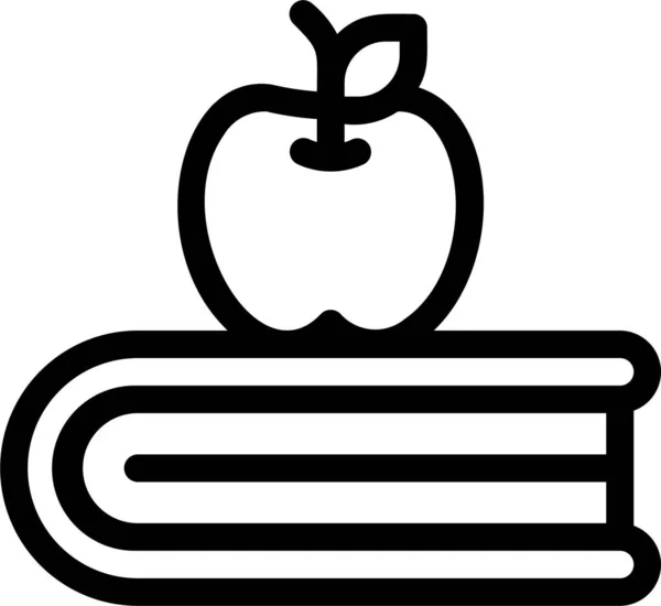 Appel Boek Onderwijs Icoon — Stockvector