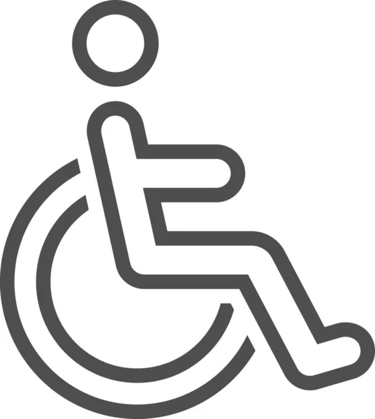 Handicap Homme Fauteuil Roulant Icône — Image vectorielle