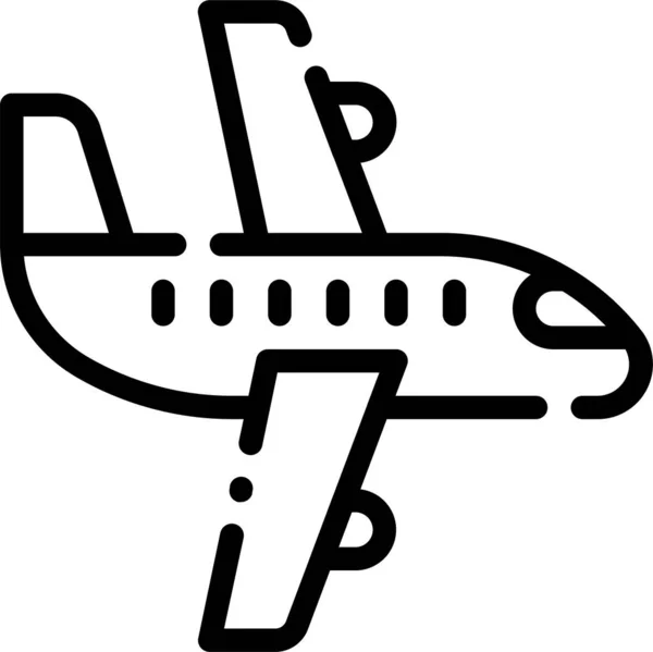 윤곽을 비행기 배달용 비행기의 비행용 아이콘 — 스톡 벡터