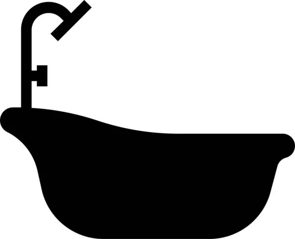 浴室浴缸图标造型坚实 — 图库矢量图片