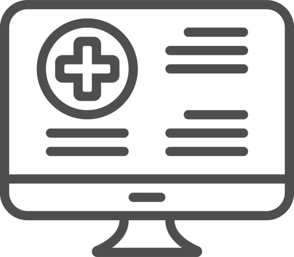Assistenza Sanitaria Online Icona Online — Vettoriale Stock