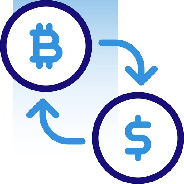 Bitcoin Business Cryptocurrency Icon Filled Outline Style — Stock Vector