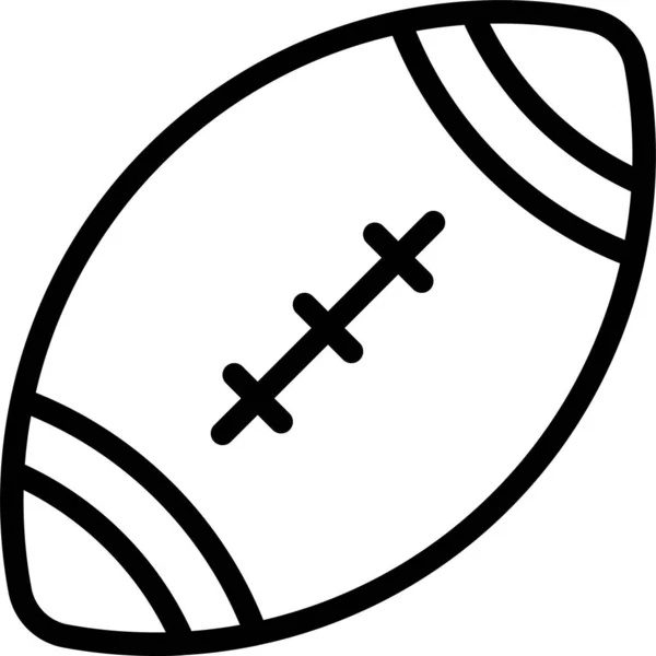 Icono Fútbol Americano Pelota Estilo Esquema — Vector de stock