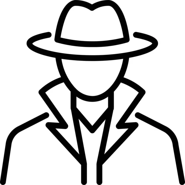 Agent Crime Criminal Icon Outline Style — Stock vektor