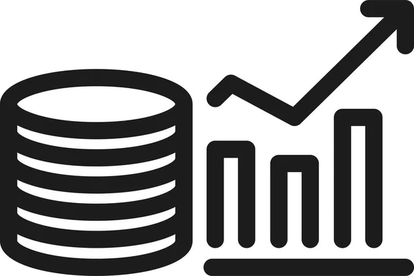 Icona Del Grafico Della Finanza Aziendale Stile Contorno — Vettoriale Stock