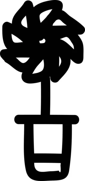 Bloem Tuin Blad Pictogram Handgetekende Stijl — Stockvector