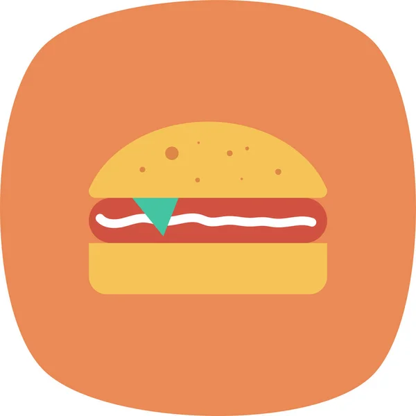 Burger Kip Burger Snelle Pictogram Platte Stijl — Stockvector
