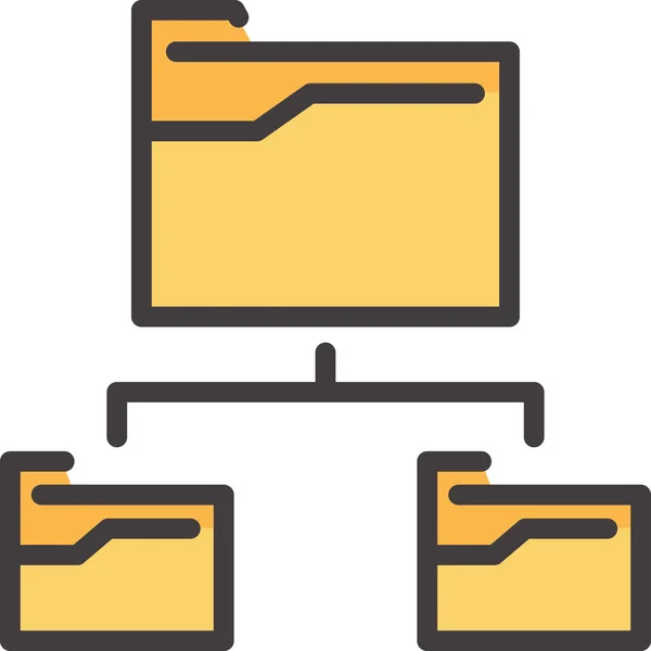 Geschäftsdaten Dokument Icon Ausgefülltem Outline Stil — Stockvektor