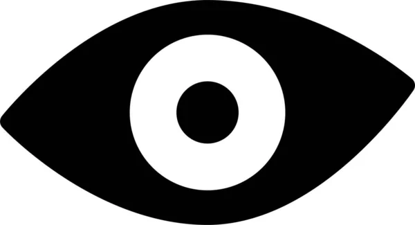 Occhio Sguardo Icona Bulbo Oculare Stile Solido — Vettoriale Stock