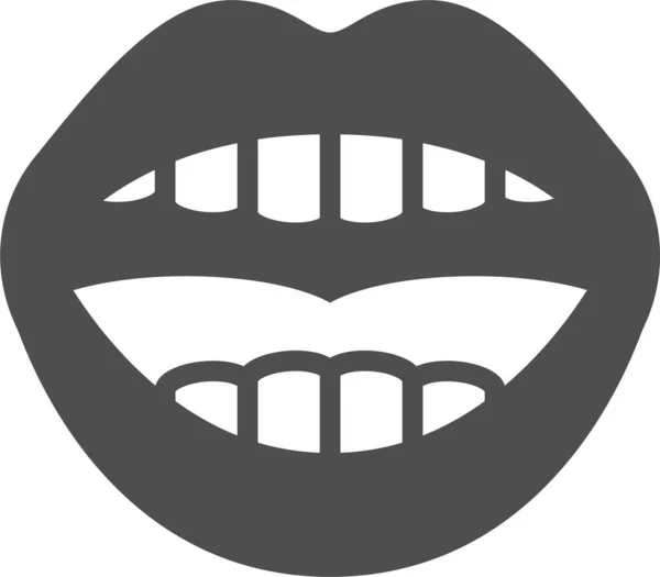 Ağız Gülümseme Diş Ikonu — Stok Vektör