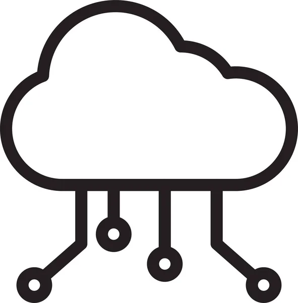 Cloud Connect Data Icoon Outline Stijl — Stockvector