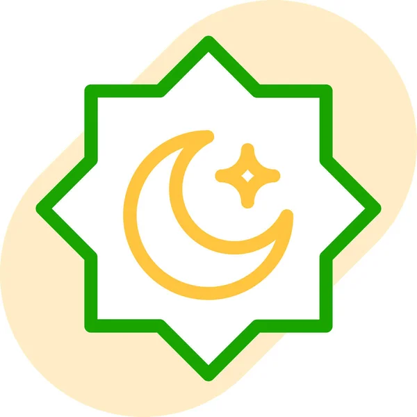 填充轮廓风格的Eid斋戒Islam图标 — 图库矢量图片