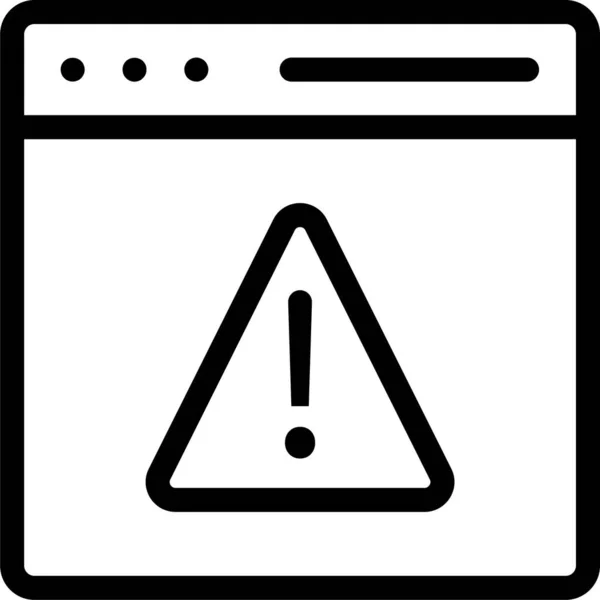 Icono Exclamación Error Alerta Estilo Esquema — Vector de stock