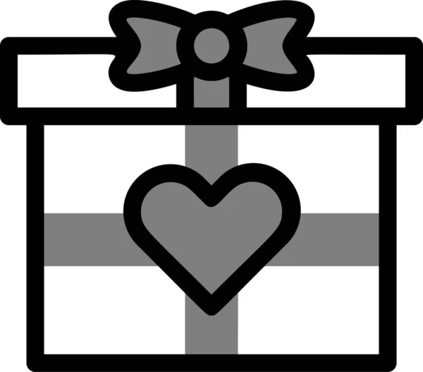 Geschenk Box Flitterwochen Liebe Ikone Liebe Romantik Kategorie — Stockvektor