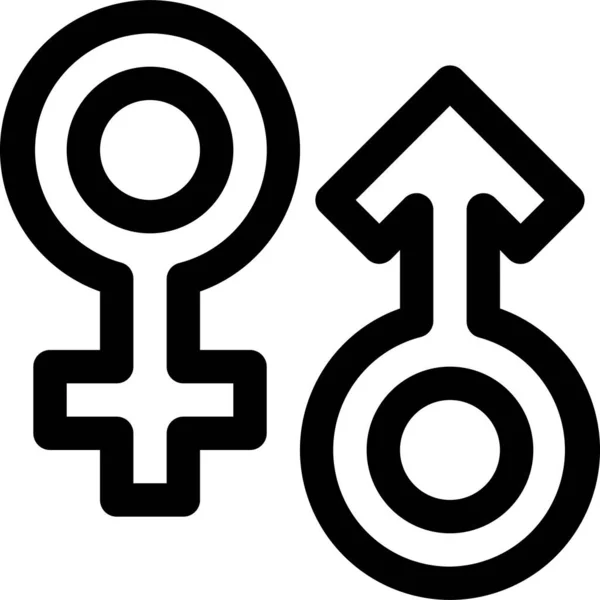 Equality Female Gender Icon Outline Style — Stock Vector