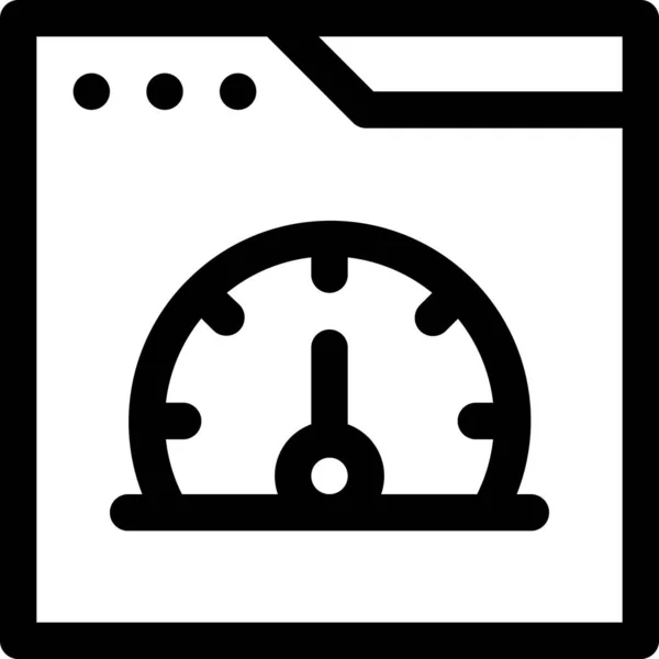 Icône Performance Compteur Marketing Dans Style Contour — Image vectorielle