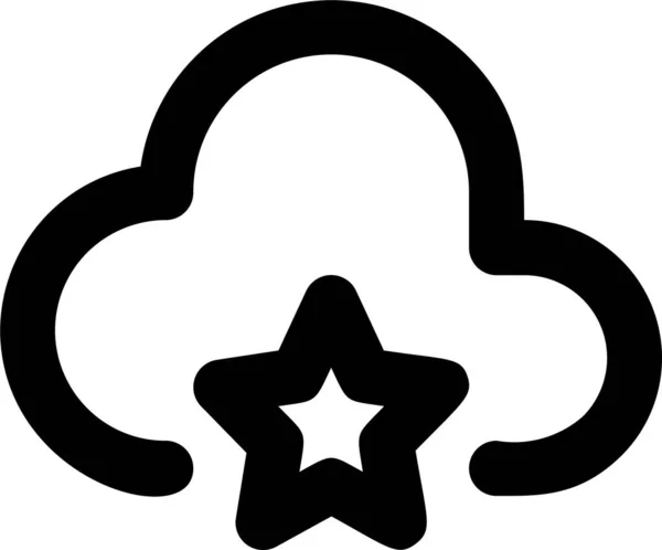 Marcador Sitio Web Nube Estrella Icono — Vector de stock