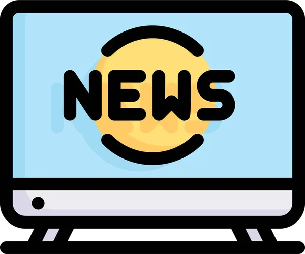 Netzwerkkommunikation News Icon Ausgefüllten Outline Stil — Stockvektor