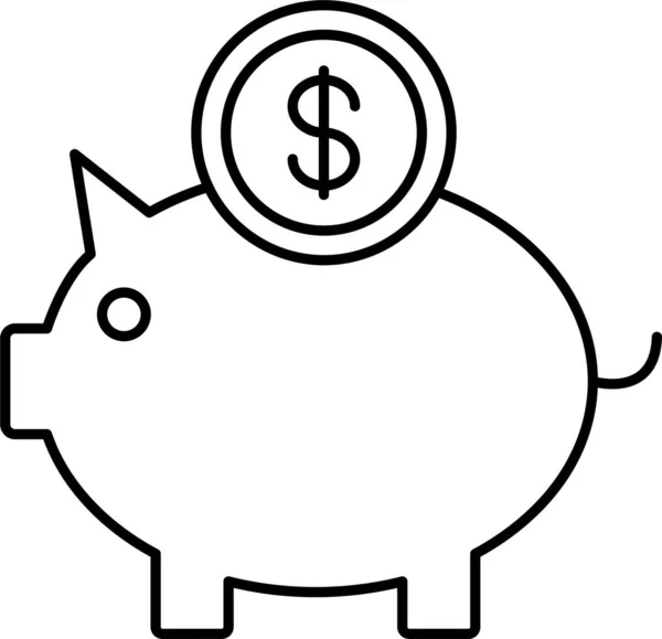Banco Dinero Piggy Icono — Archivo Imágenes Vectoriales