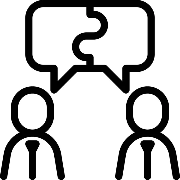 Ícone Comunicação Discussão Colaboração Empresarial Estilo Esboço — Vetor de Stock