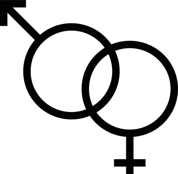 Avatar Icône Masculine Féminine Dans Style Outline — Image vectorielle