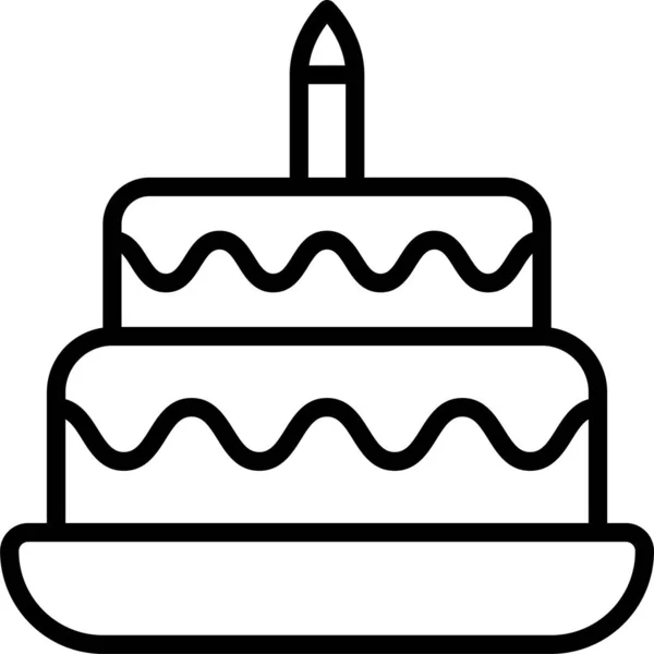 Birthday Cake Candle Icon — Stock Vector