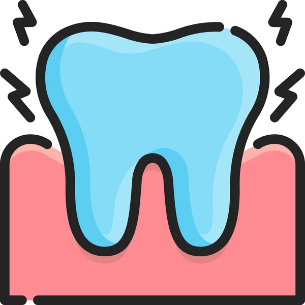 Ikona Zdrowia Zębów Boli Stylu Wypełnionego Zarysu — Wektor stockowy