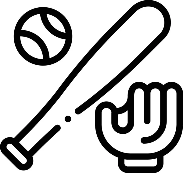 Baseball Utbildning Spel Ikon Kontur Stil — Stock vektor