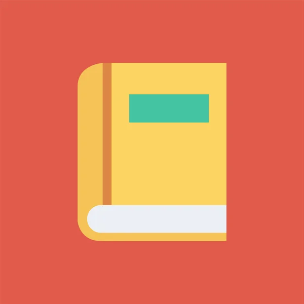 Ikona Deníku Vzdělávání Knih Plochém Stylu — Stockový vektor