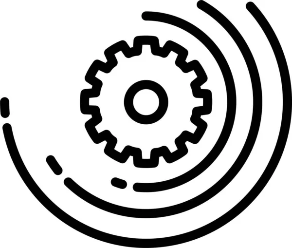 Κύκλος Εικονίδιο Σύνδεσης Cogwheel Στυλ Περίγραμμα — Διανυσματικό Αρχείο