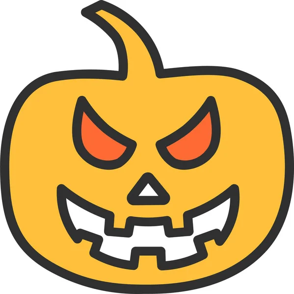 Outono Halloween Feriado Ícone Estilo Esboço Preenchido —  Vetores de Stock