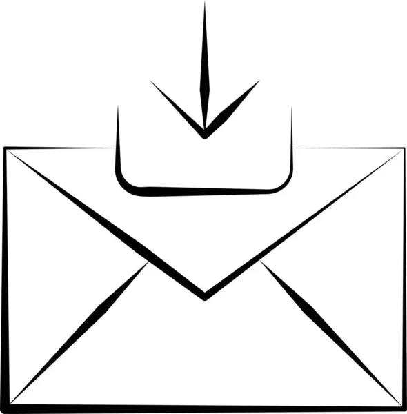 Télécharger Email Boîte Réception Icône Dans Style Dessiné Main — Image vectorielle