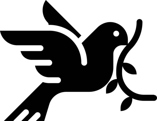 鳥は愛のアイコンを固体的に鳩 — ストックベクタ